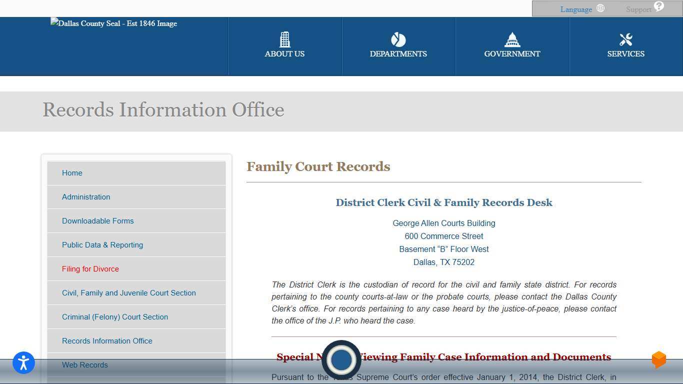 District Clerk | Family Court Records
